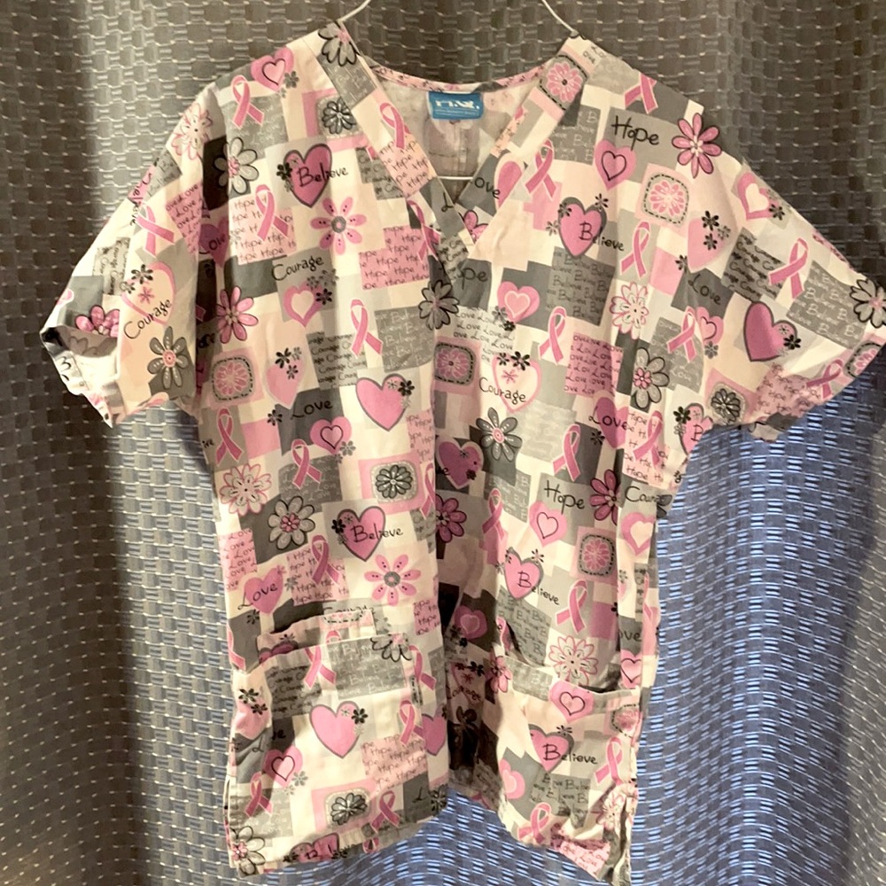 Breast Cancer Awareness scrub top